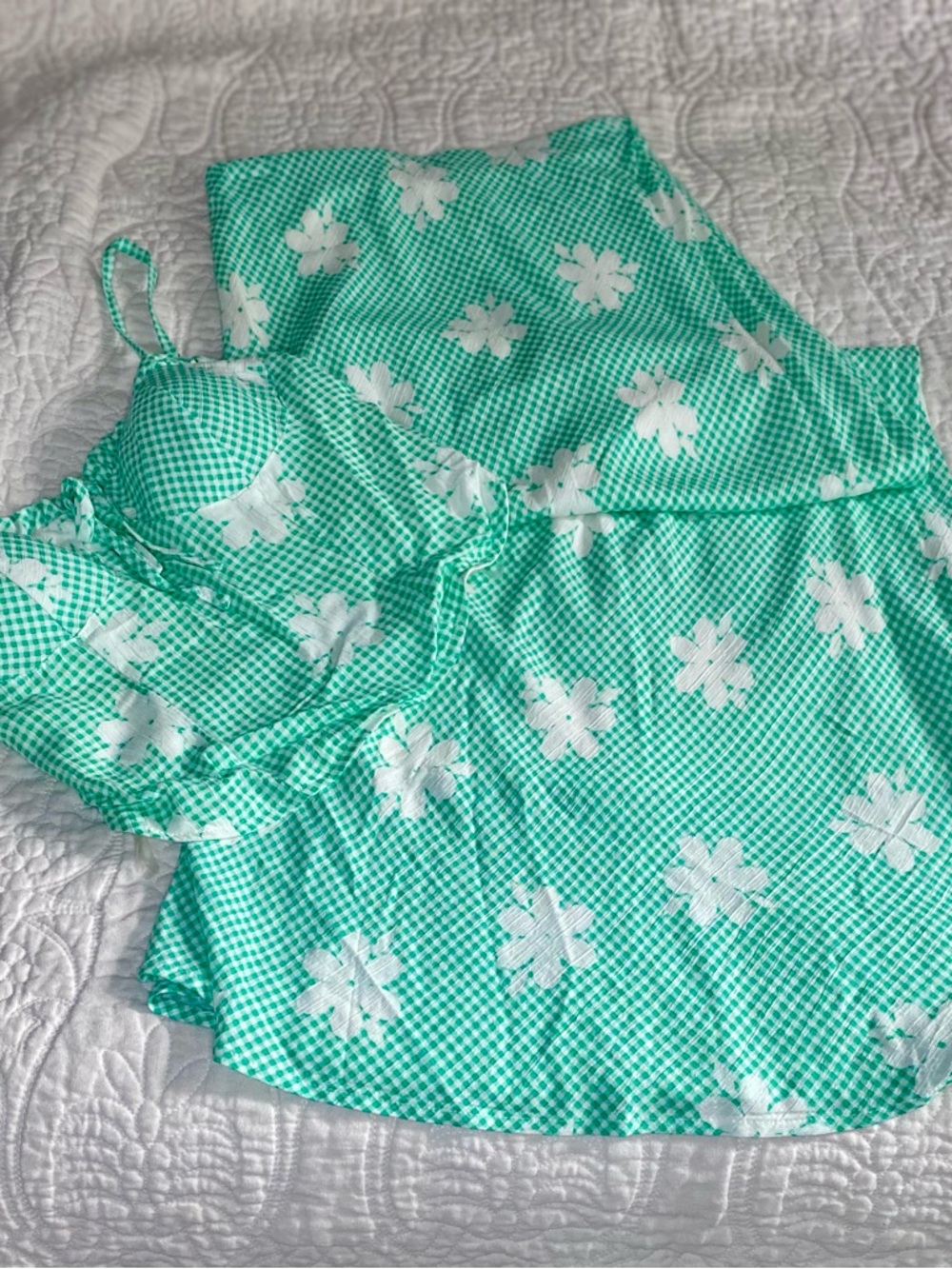 Gingham Floral Slip Dress